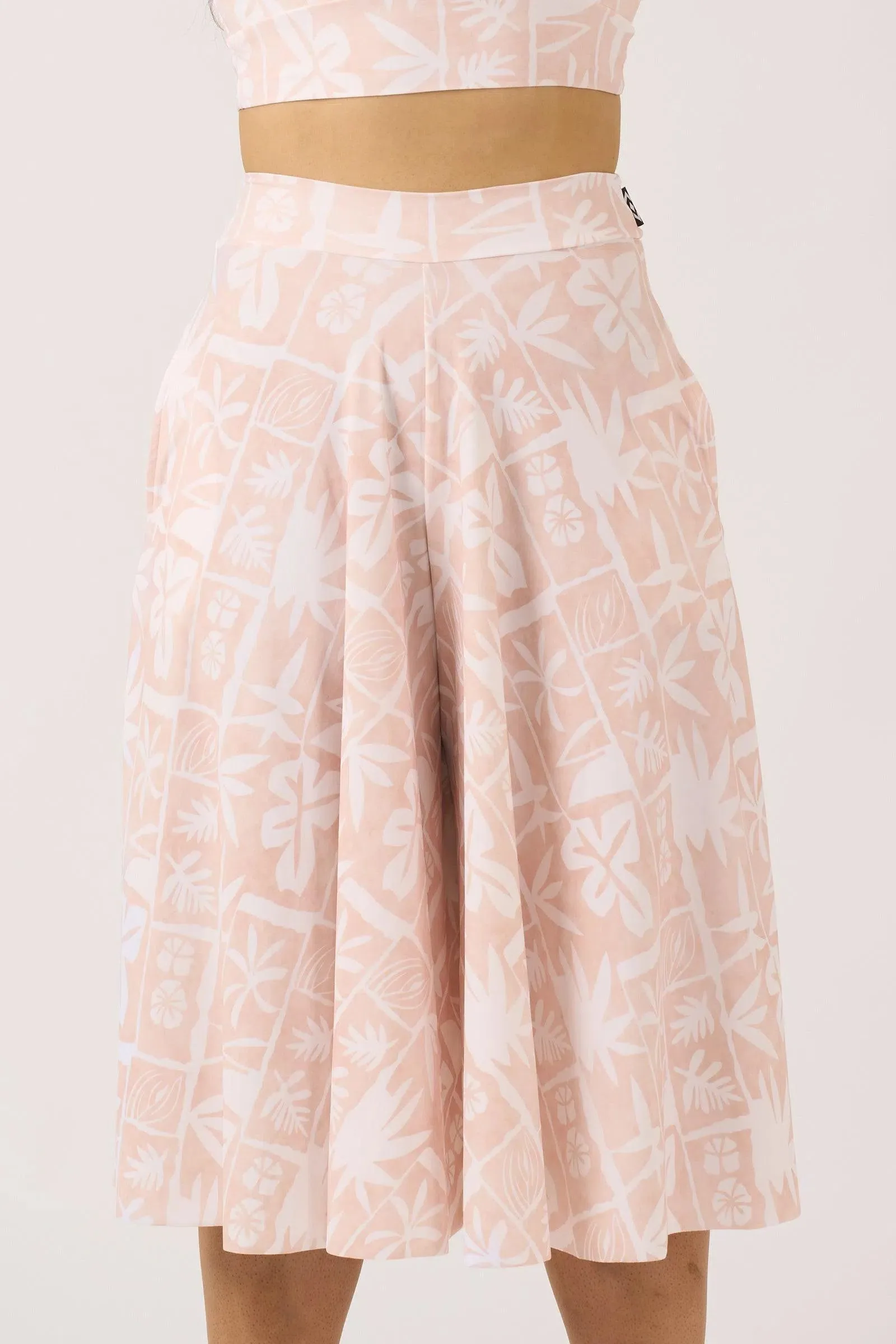 Silky Palazzo Culotte With Pocket - Nude Tiki