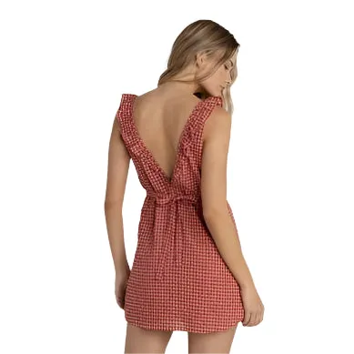 Women's Rhythm Lola Check Ruffle Mini Dress Check Ruffle Dress
