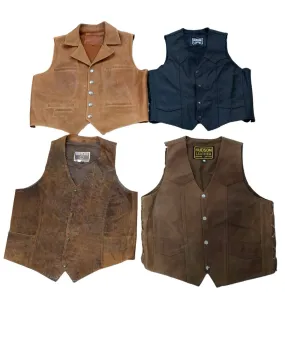 Y2K 2024 - 90s Vintage Leather Vests Mix - 15 Pcs